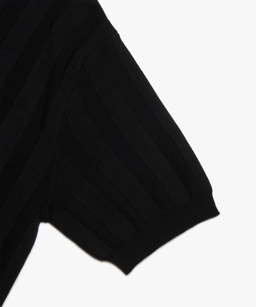 MESH KNIT POLO SHIRT BLACK