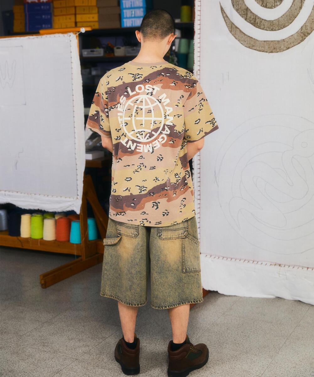 BRUSH WASHED DENIM CARPENTER SHORT SAND