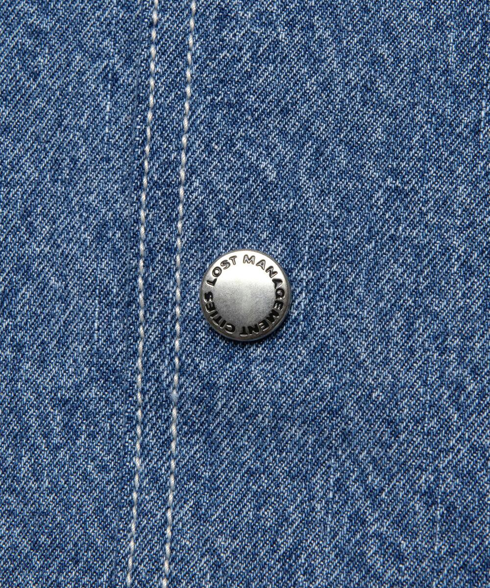 DENIM VARSITY JACKET BLUE