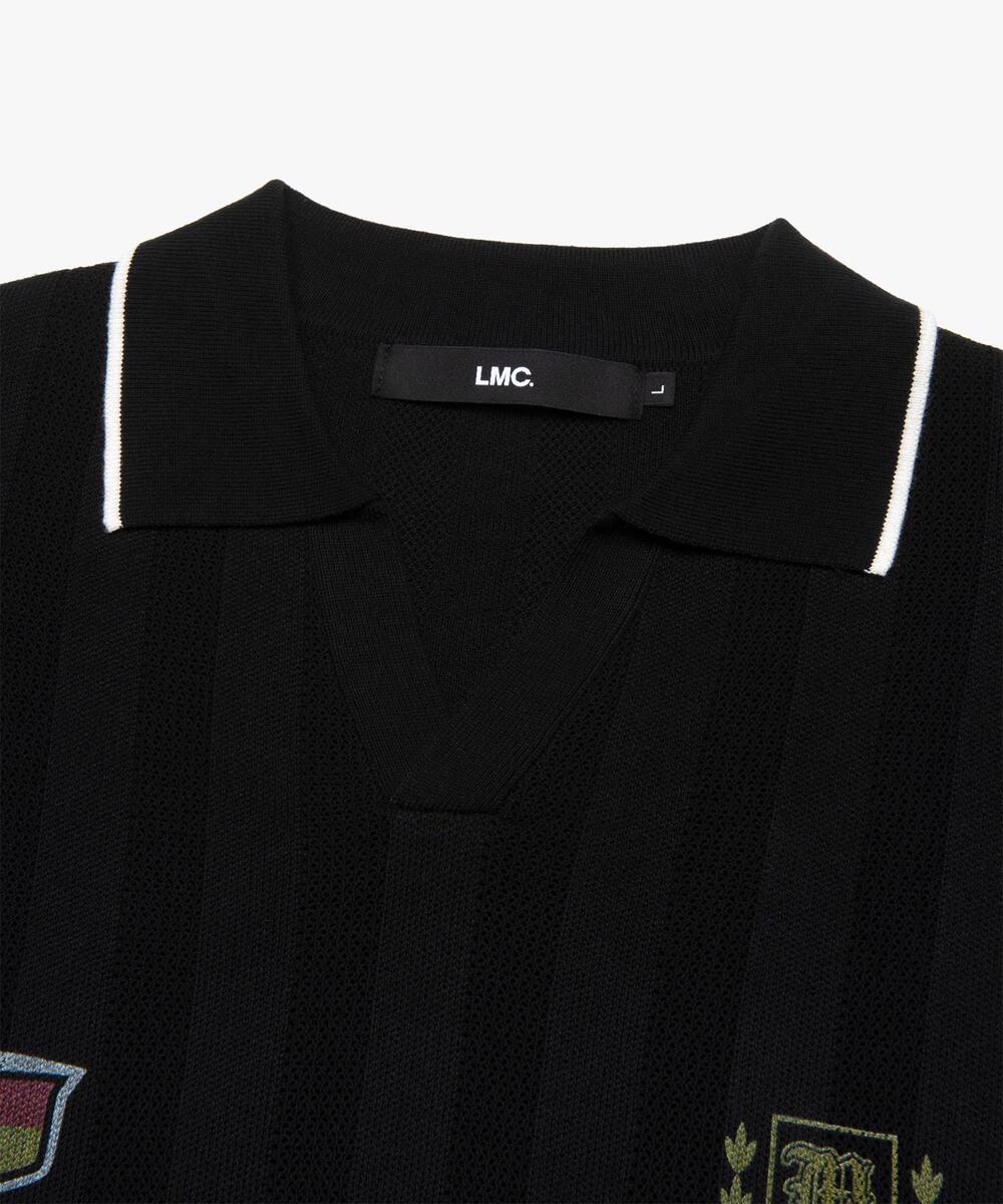 MESH KNIT POLO SHIRT BLACK