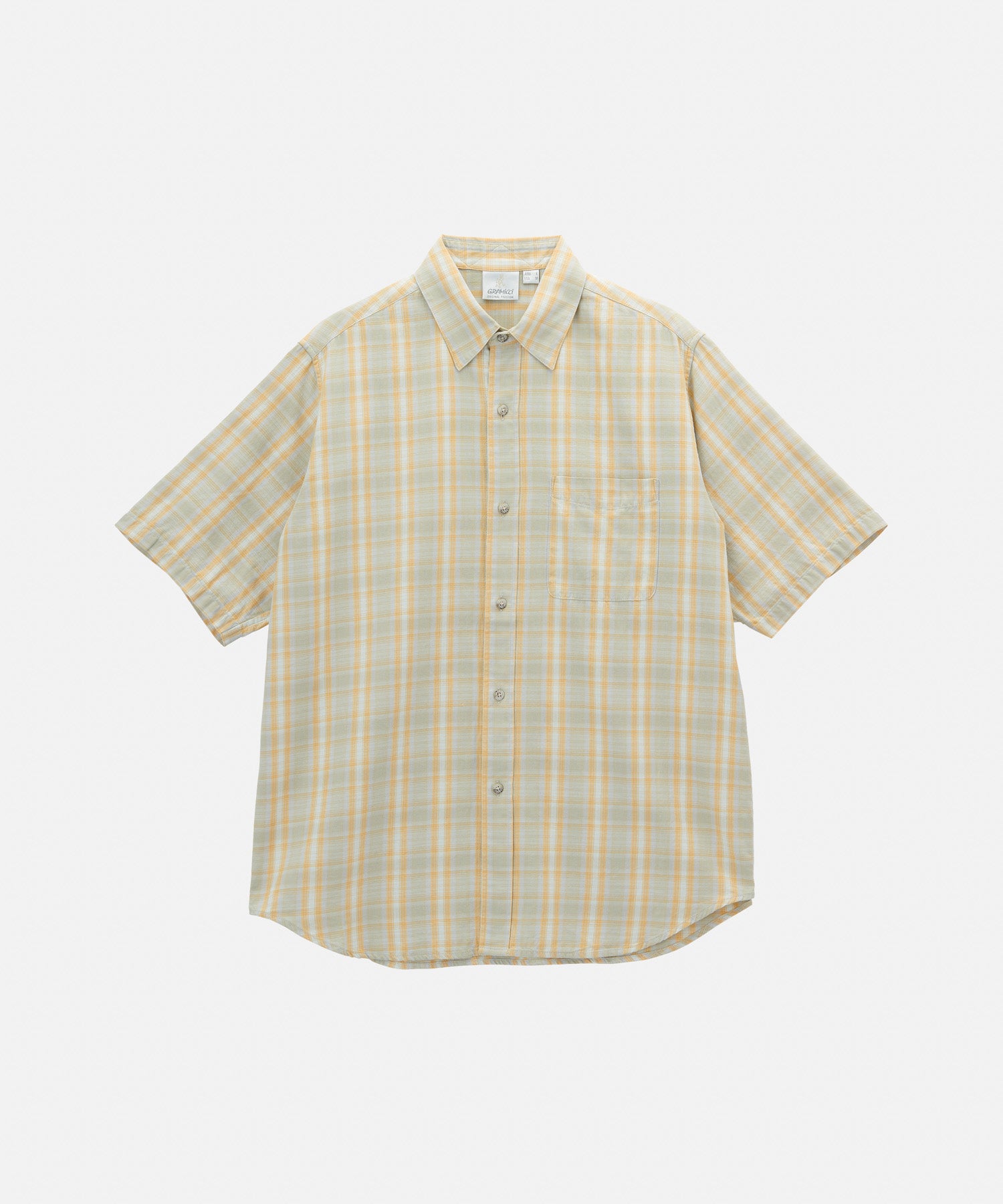 CHECKERED OMBRE SHORT SLEEVE SHIRT MUSTARD – Coton Bleu