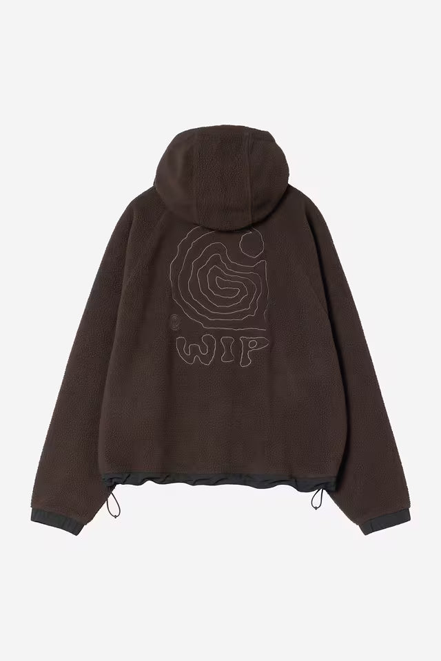 W' HOODED HELIX FLEECE JACKET PALISANDER
