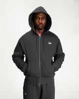 CLASSIC ZIP-UP HOODED SWEATER GREY
