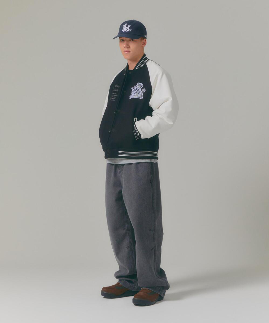 WASHED CANVAS WORK EASY PANTS CHARCOAL