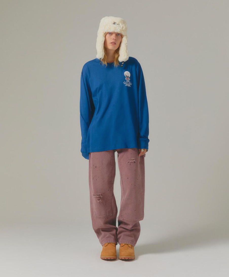 WASHED DOUBLE KNEE WORK PANTS DARK BROWN