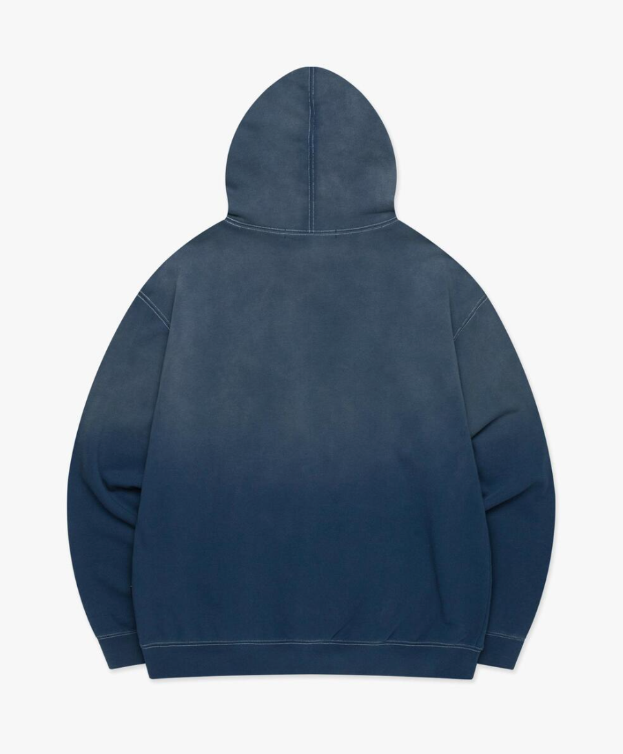 GOTHIC APPLIQUE BRUSH HOODIE DARK BLUE