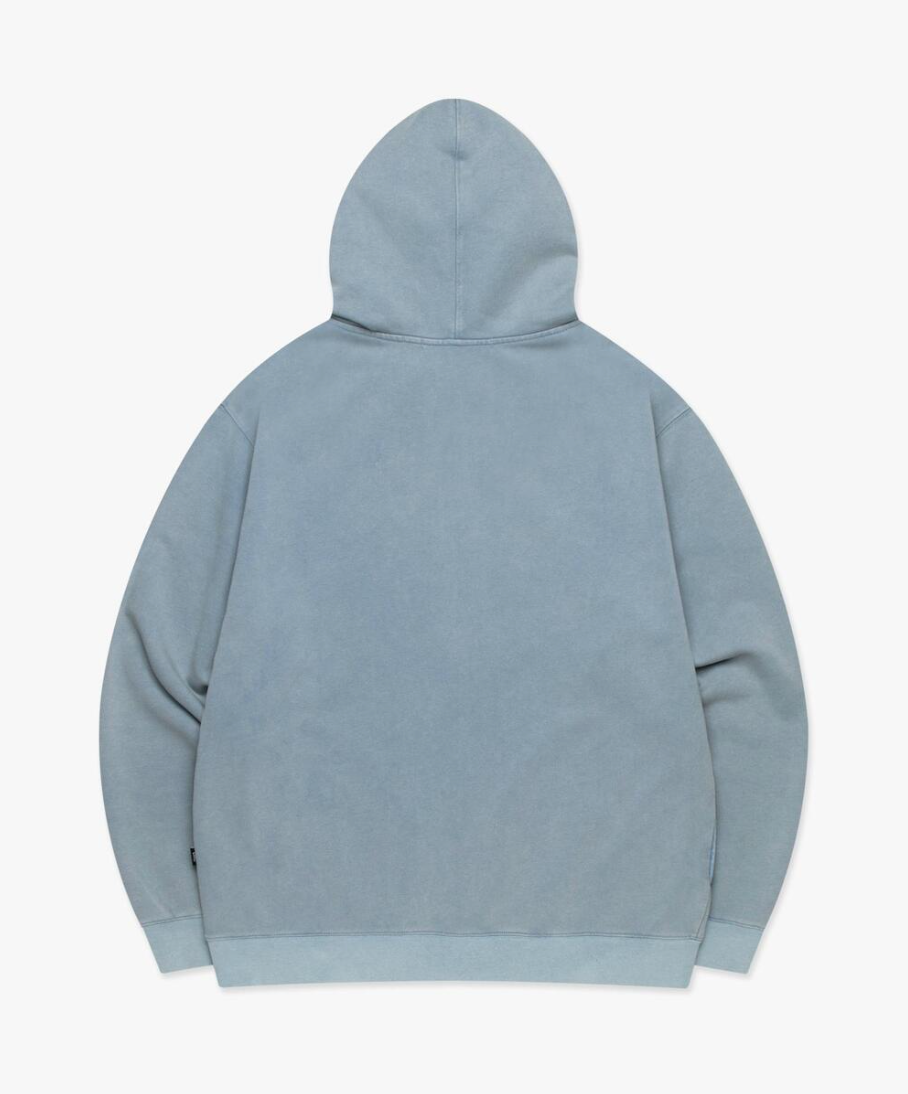 WASHED OG APPLIQUE ZIP UP HOODIE BLUE