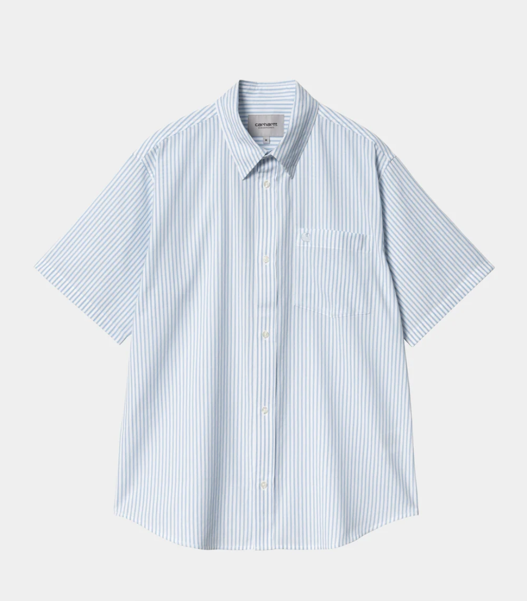 S/S PHELPS SHIRT WHITE BLUE STRIPES