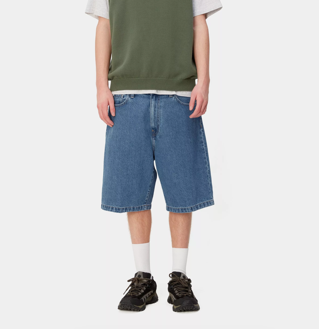 LANDON SHORT HEAVY STONE WASHED BLUE