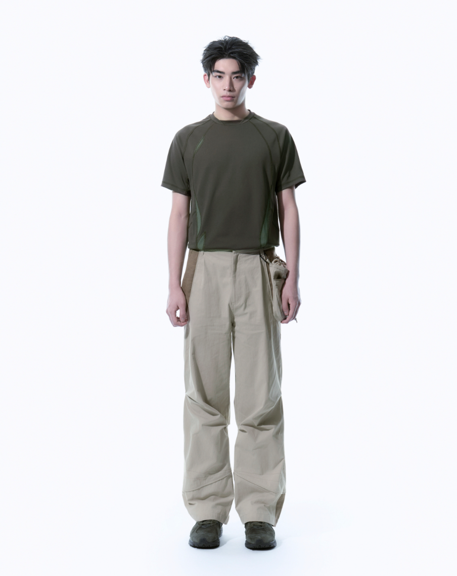 FLOWING PANEL TSHIRT MUD KHAKI