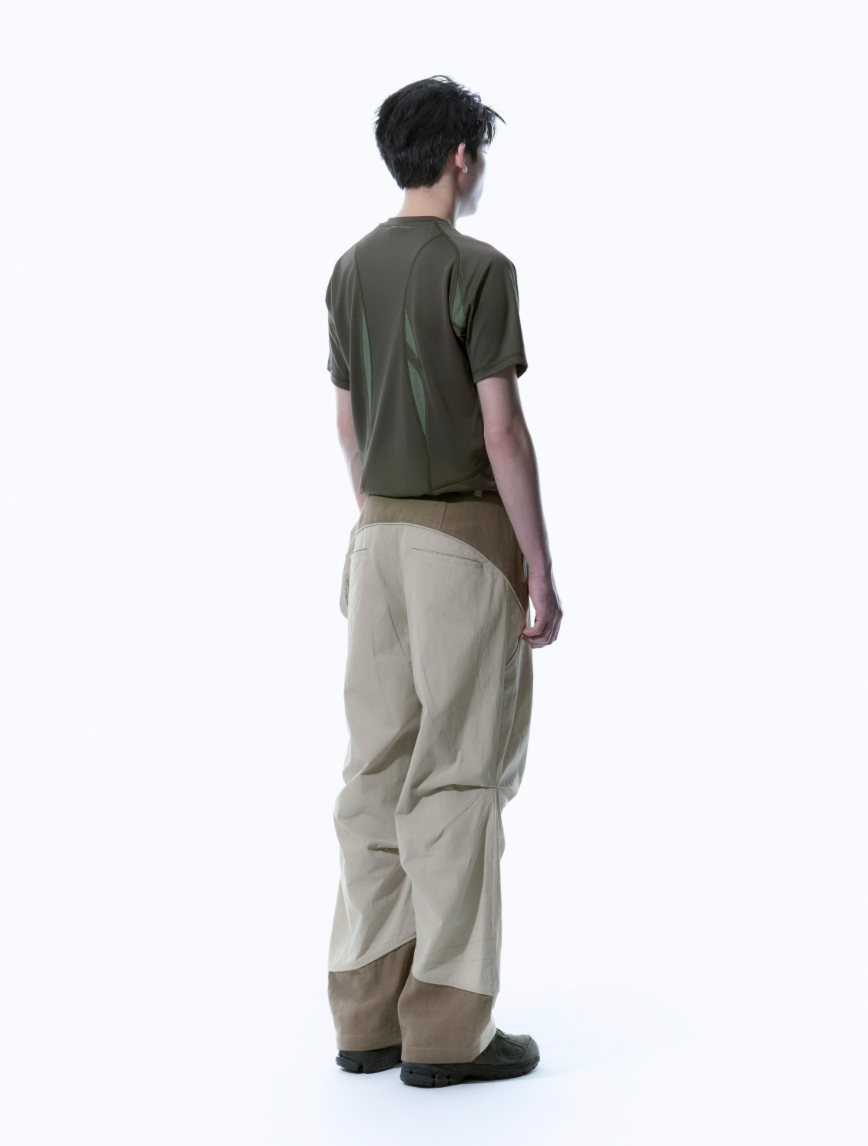 FLOWING PANEL TSHIRT MUD KHAKI