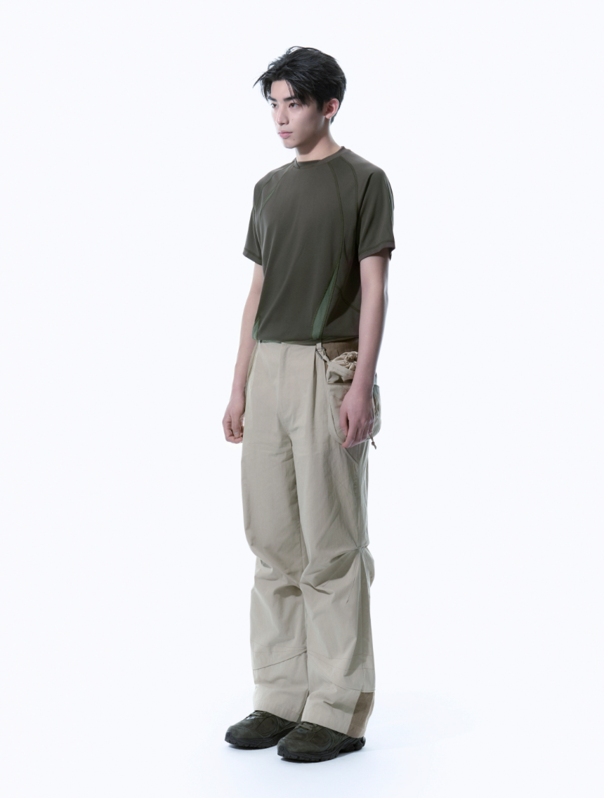FLOWING PANEL TSHIRT MUD KHAKI