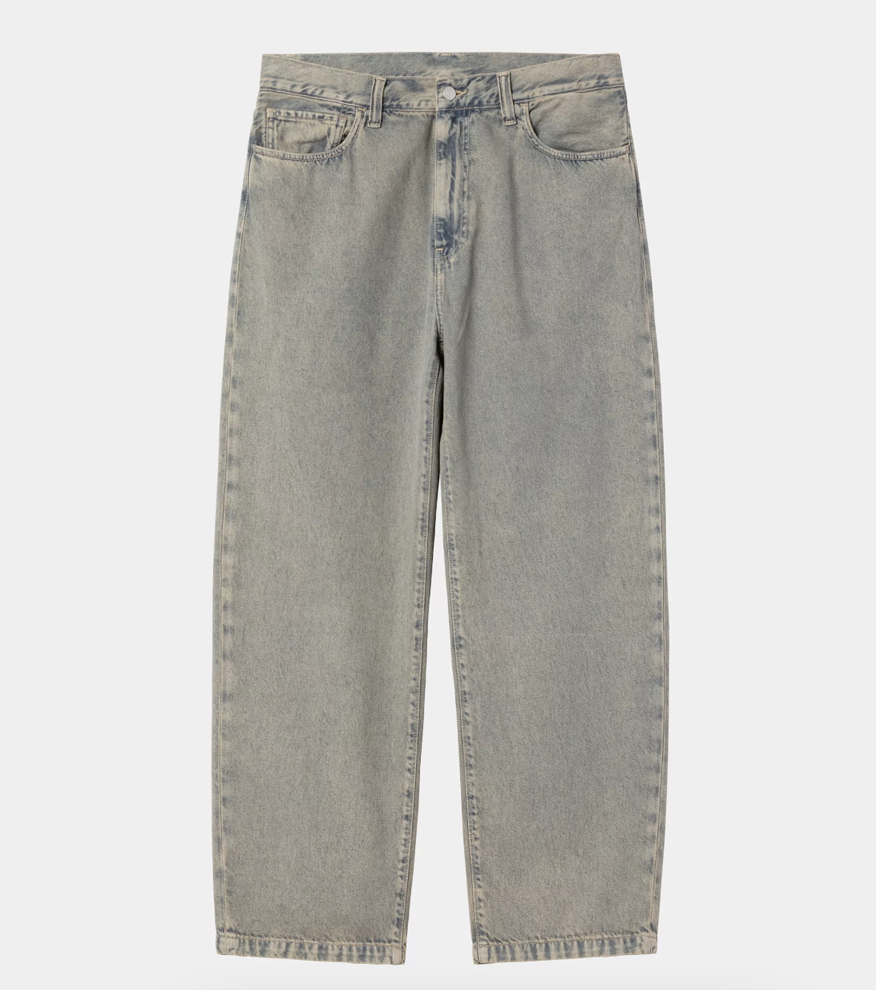 LANDON PANT GARMENT DYED BLUE/LEATHER