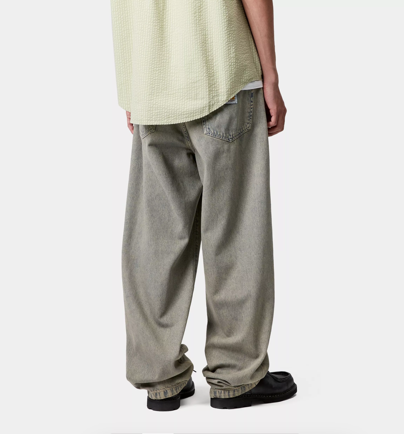 LANDON PANT GARMENT DYED BLUE/LEATHER