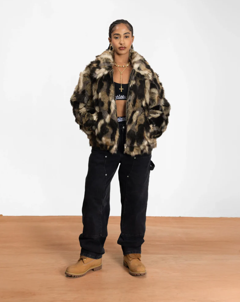 FAUX FUR PATCHWORK JACKET MULTI