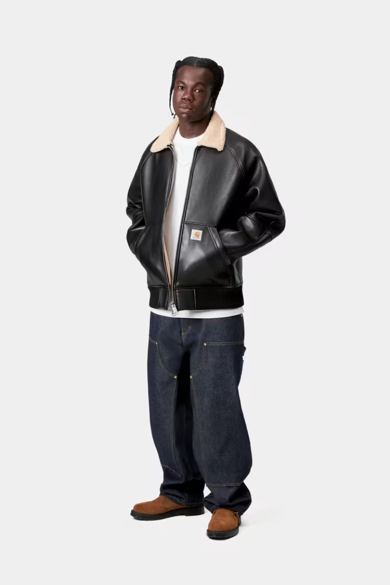 SHEPTON JACKET FAUX LEATHER BLACK