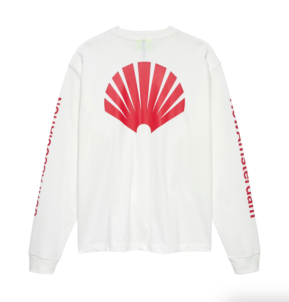 LOGO LONGSLEEVE WASHED WHITE/DEEP RED