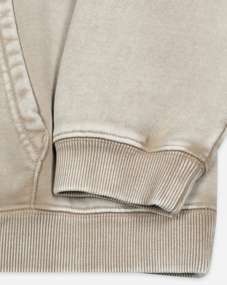 LOOPBACK LOGO ZIP HOODED SWEATER IRISH CREAM