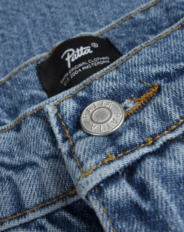 LASERPRINT WHISKERS DENIM PANT LIGHT BLUE