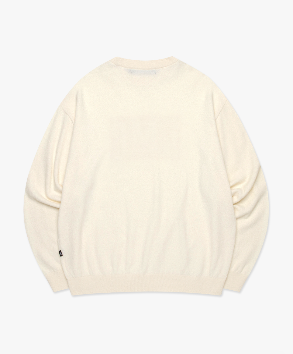 BOUCLE KNIT SWEATER IVORY BEIGE