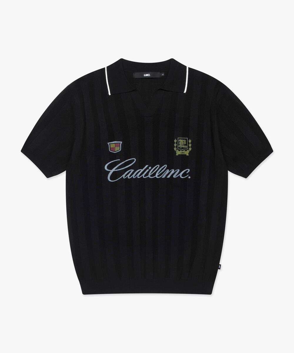 MESH KNIT POLO SHIRT BLACK