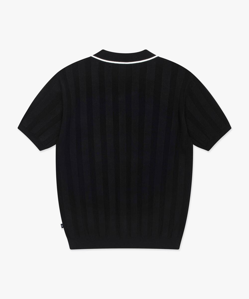 MESH KNIT POLO SHIRT BLACK