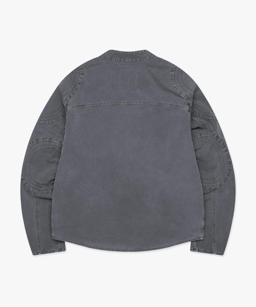 PIGMENT DYED OVAL GLOBE BIKER JACKET GRAY