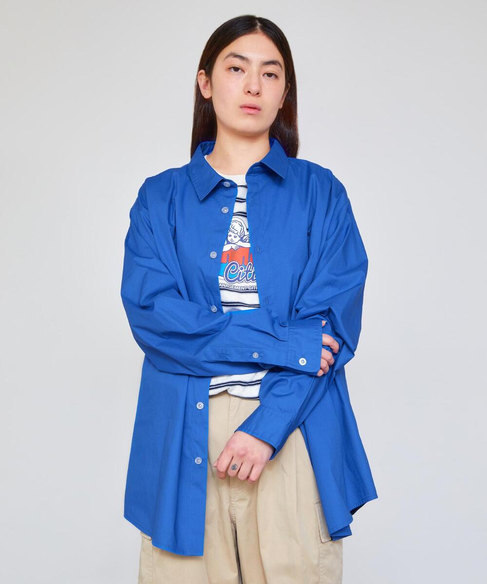 NEW CLASSIC LOGO SHEER SHIRT BLUE