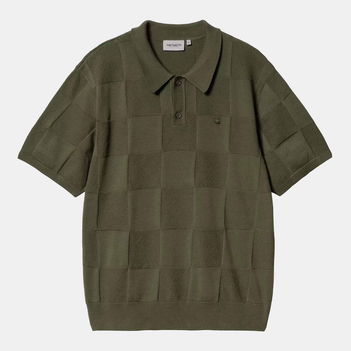 S/S CHECKER POLO KHAKI GREEN