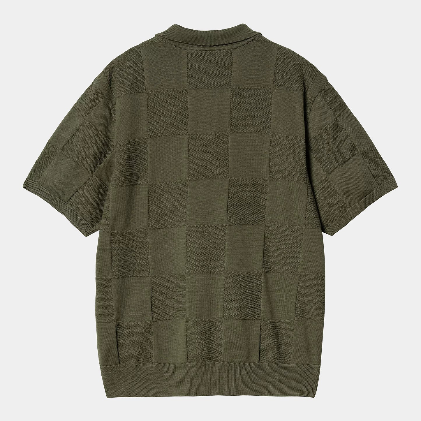 S/S CHECKER POLO KHAKI GREEN