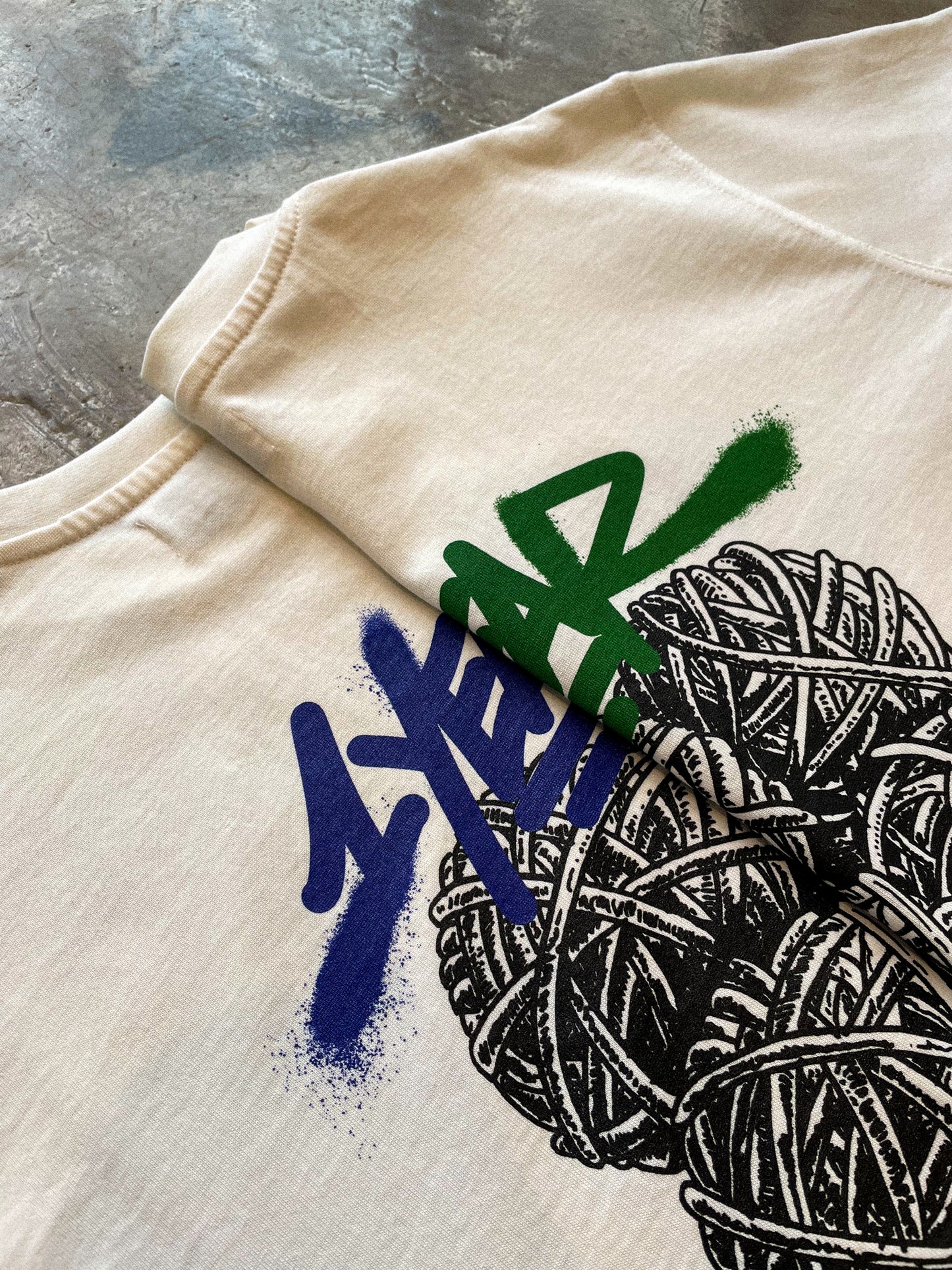 COTON BLEU BULK TSHIRT COCONUT/GREEN