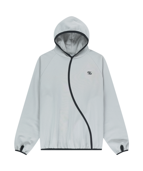 TAPED HOODIE LIGHT GREY – Coton Bleu