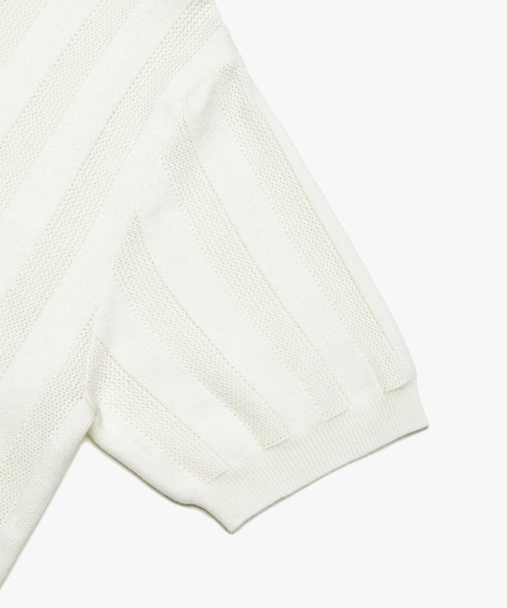MESH KNIT POLO SHIRT IVORY