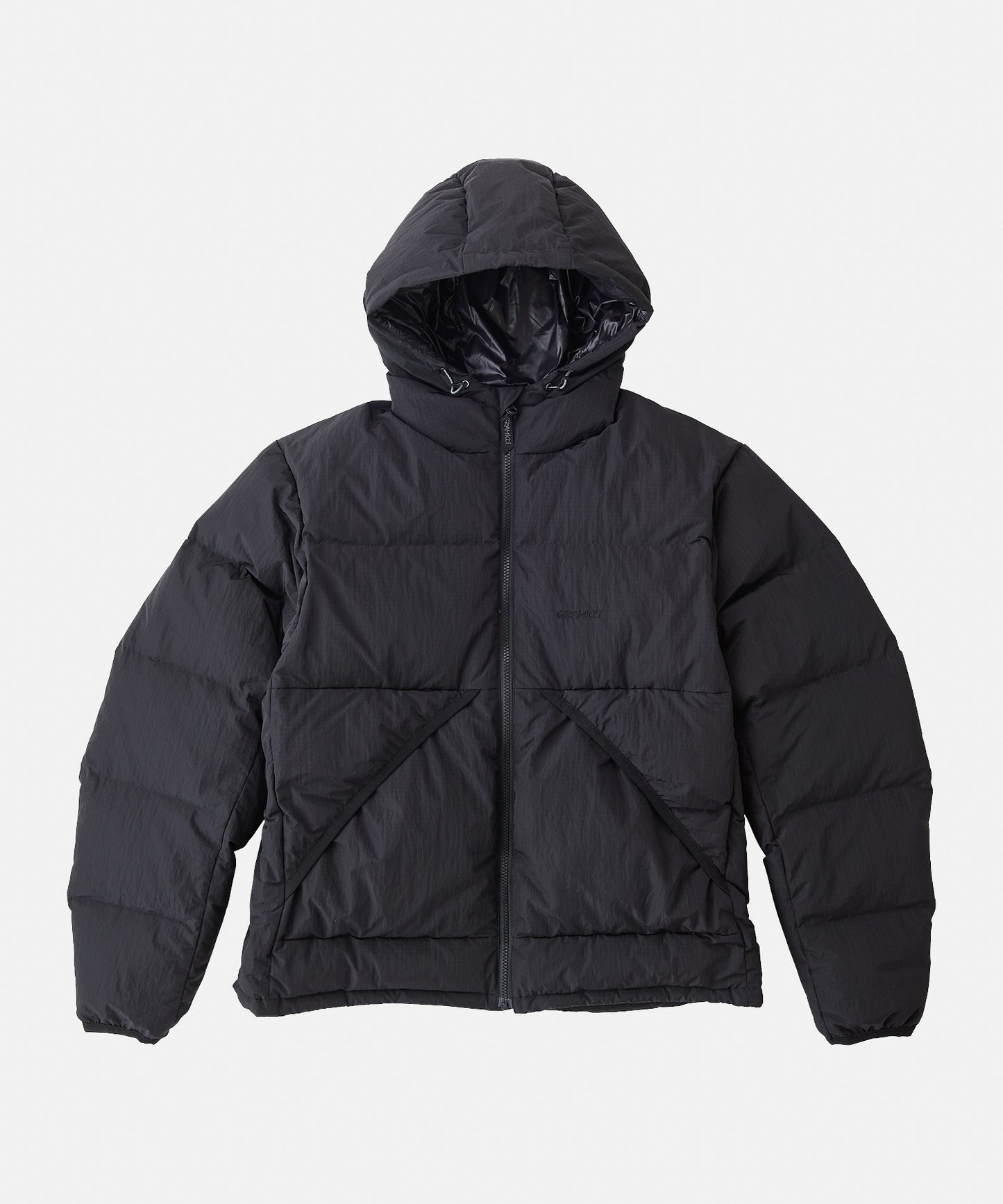 DOWN PUFFER HOODED JACKET BLACK