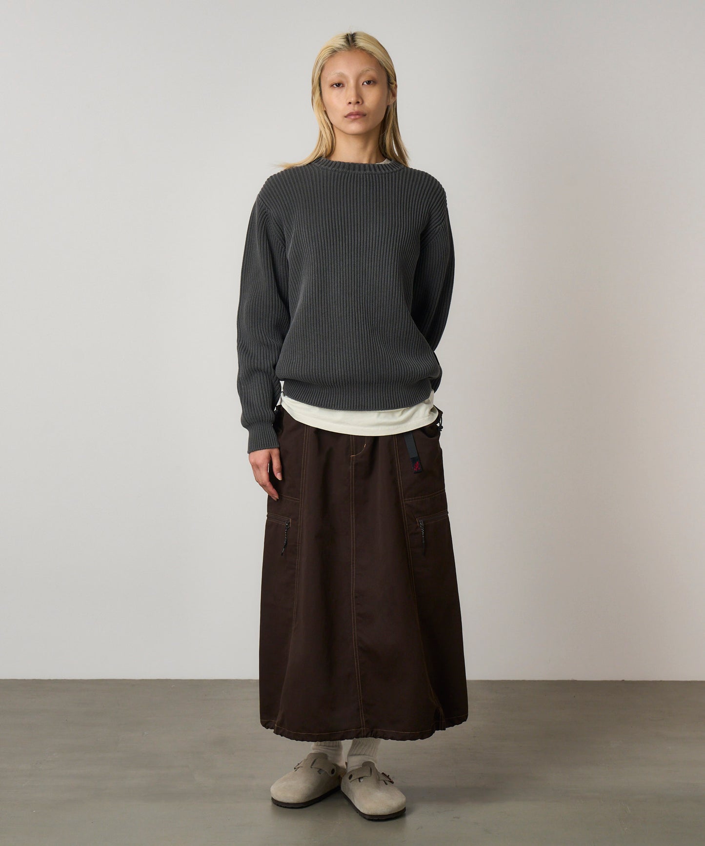 COTTON KNIT SWEATER GRAY