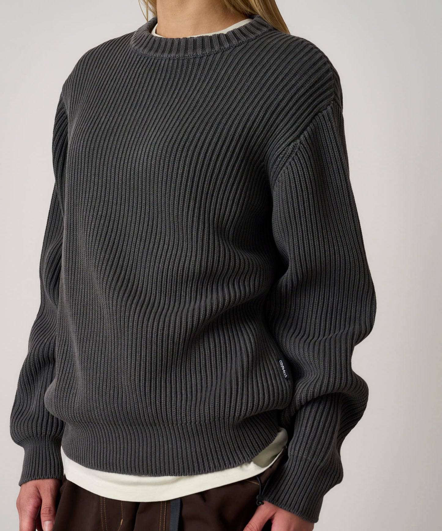 COTTON KNIT SWEATER GRAY