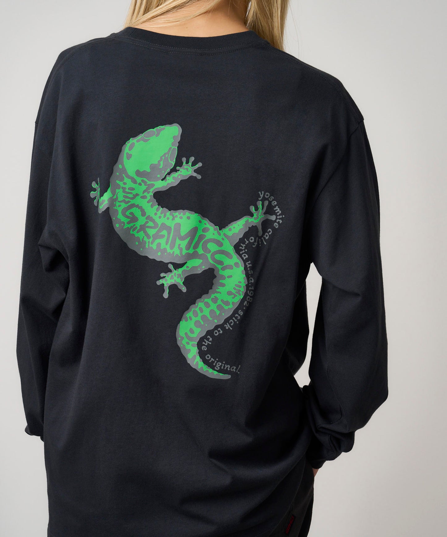 GECKO L/S TEE VINTAGE BLACK