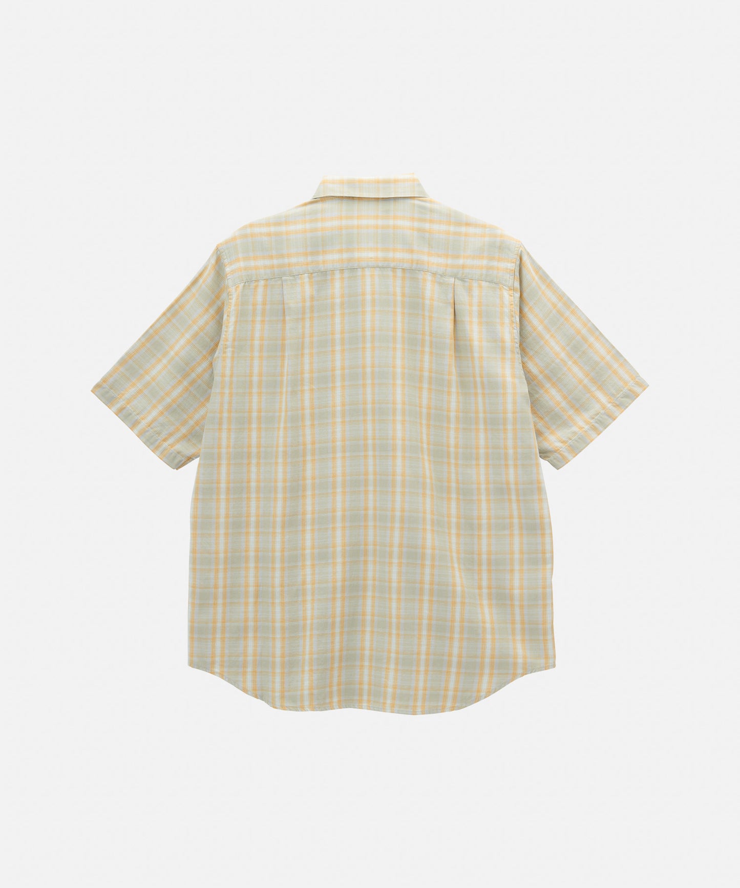 CHECKERED OMBRE SHORT SLEEVE SHIRT MUSTARD