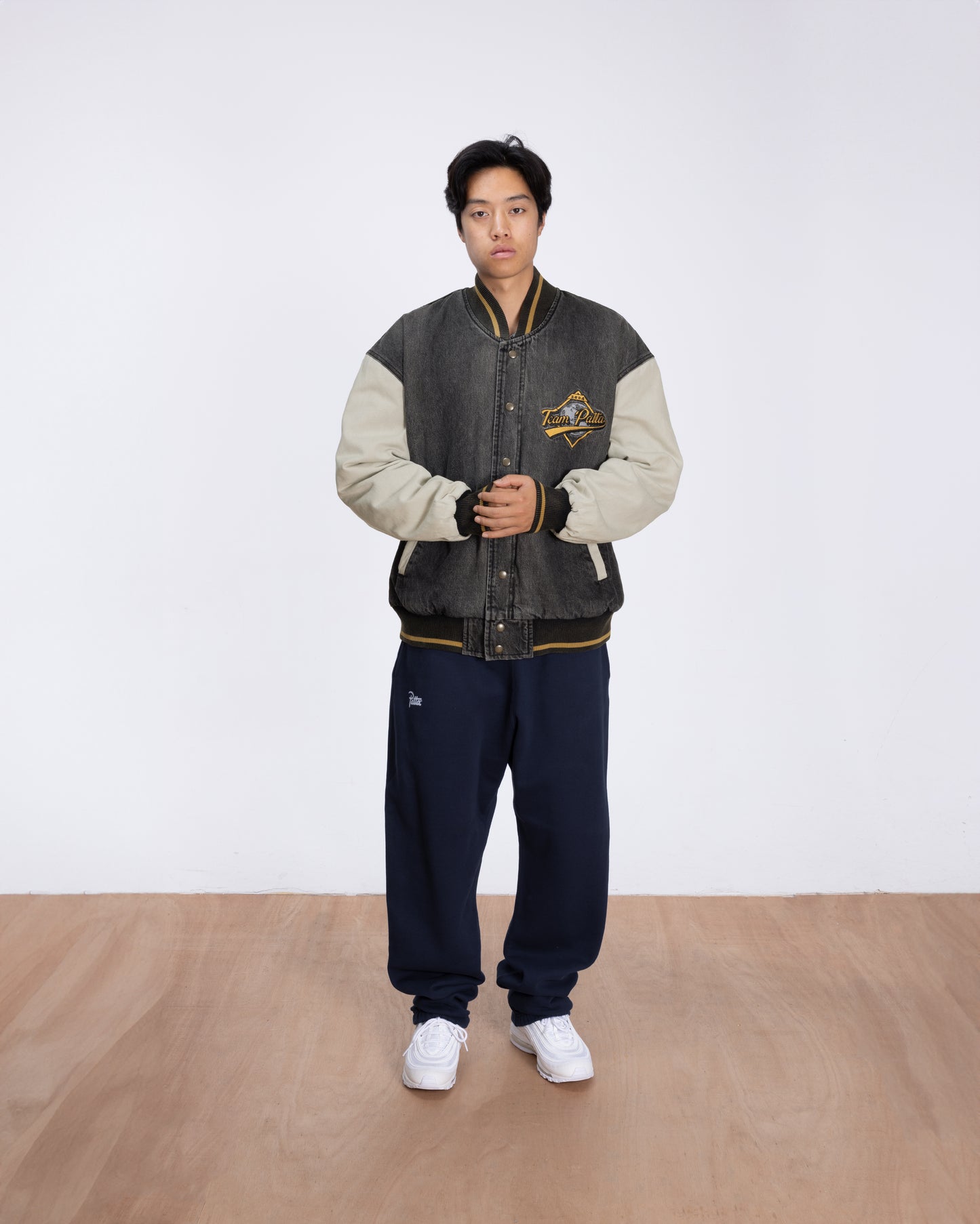 PATTA HOMERUN DENIM VARSITY JACKET