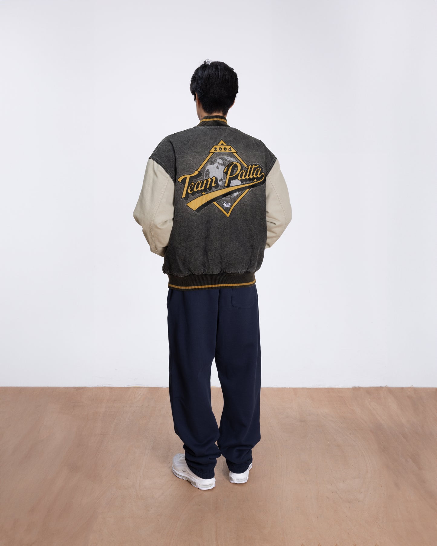 PATTA HOMERUN DENIM VARSITY JACKET