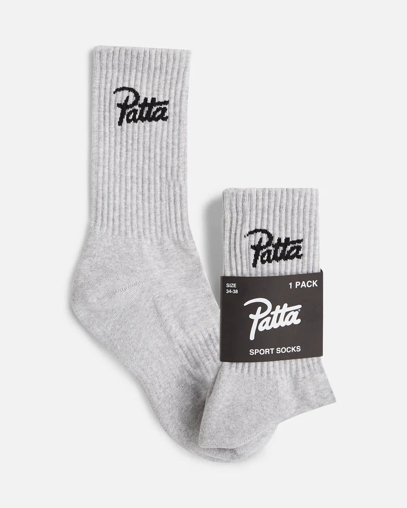 SCRIPT LOGO SPORT SOCKS GREY