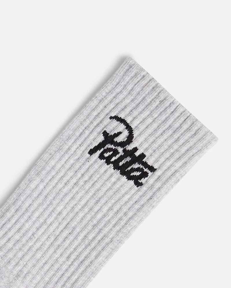 SCRIPT LOGO SPORT SOCKS GREY
