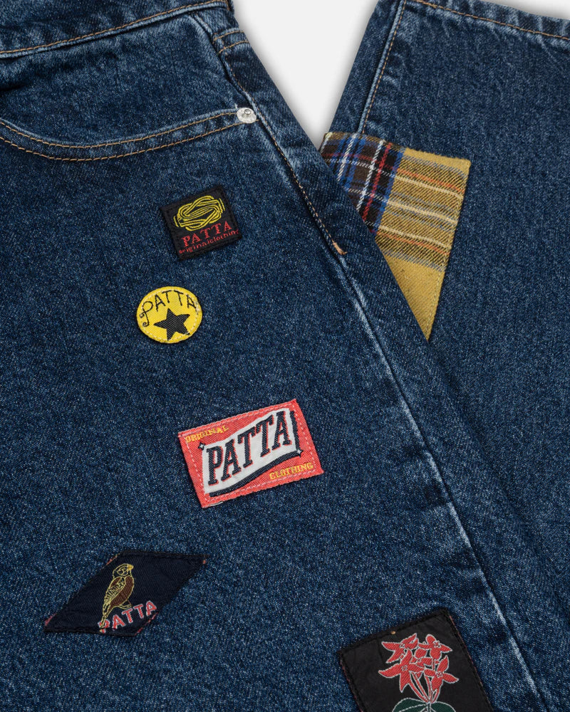 WHOLE LOTTA LABELS DENIM PANT BLUE