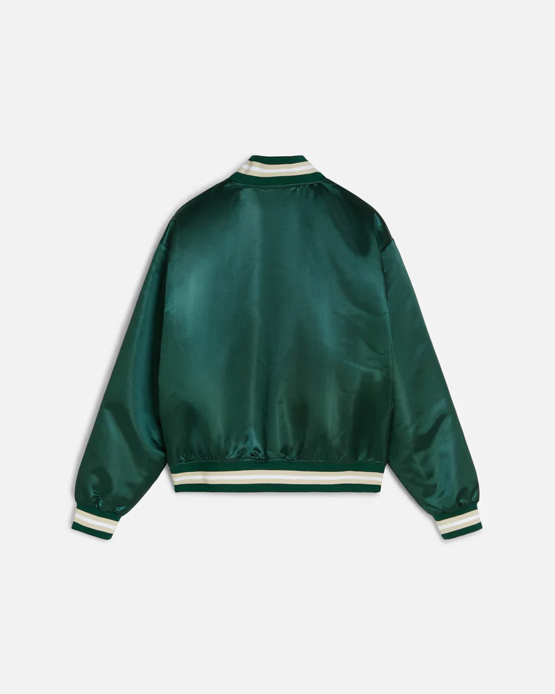 SCRIPT LOGO SATIN VARSITY JACKET