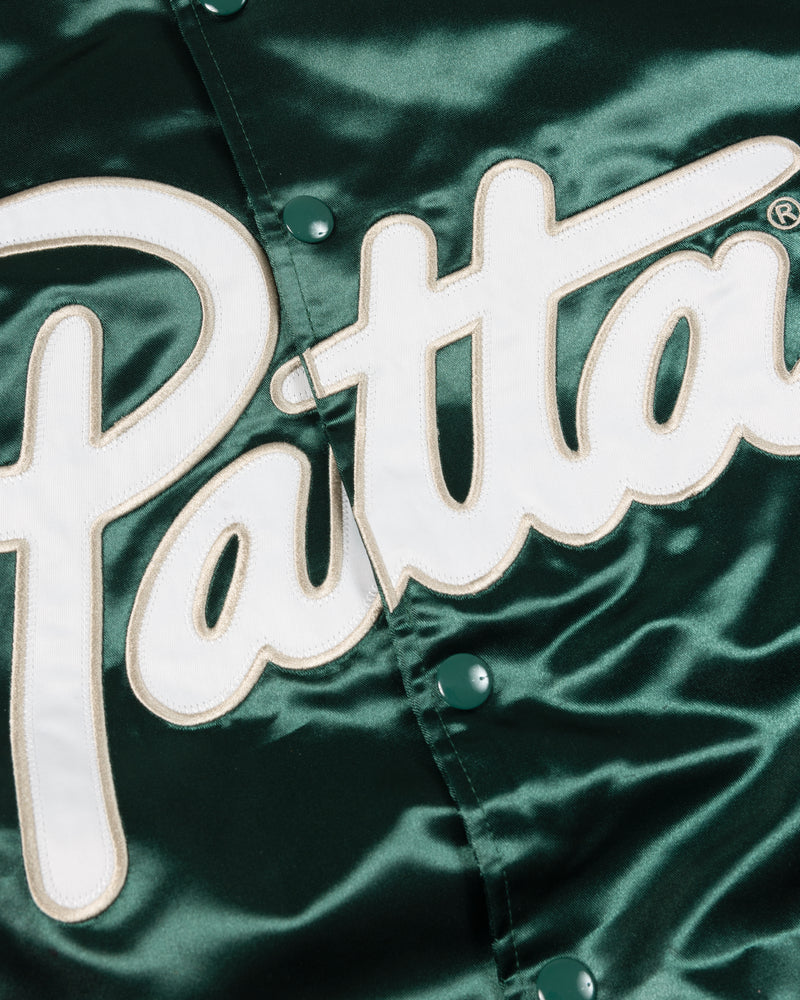 SCRIPT LOGO SATIN VARSITY JACKET