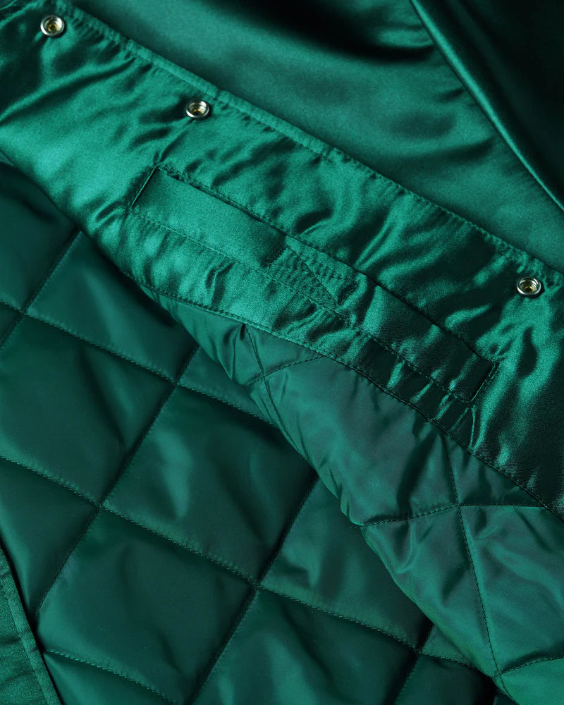 SCRIPT LOGO SATIN VARSITY JACKET