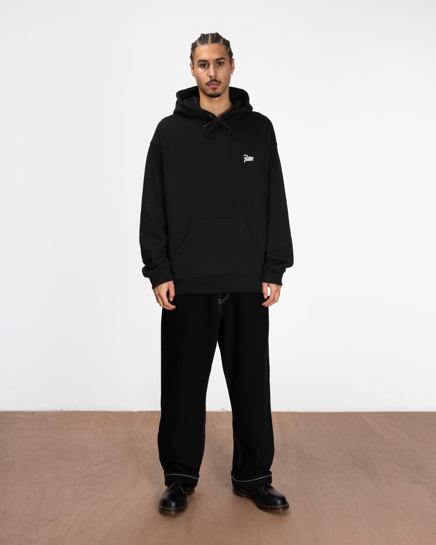 PATTA BARK BOXY HOODED SWEATER BLACK