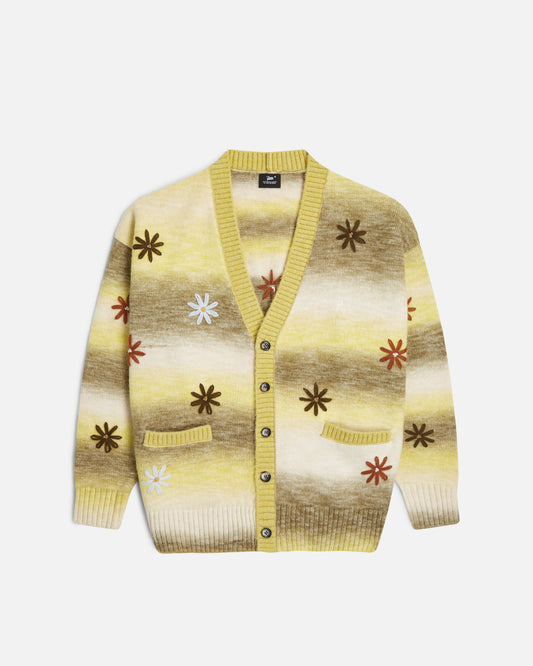 PATTA PEACE AND LOVE KNITTED CARDIGAN YELLOW