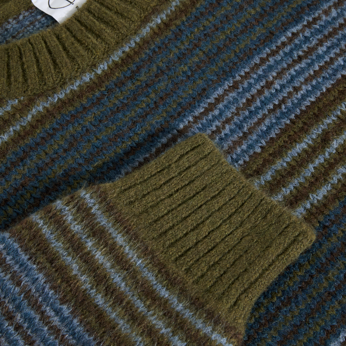 GEORGE KNIT SWEATER BLUE GREEN STRIPED