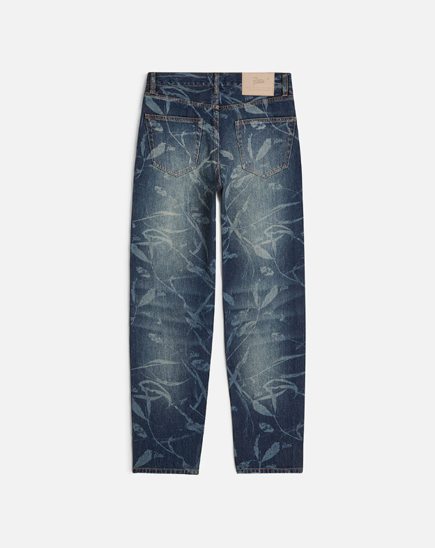 PATTA LEAVES LASER PRINT DENIM PANT